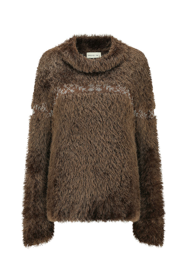 SWAYING 25 Fall/Winter Collection: Long-staple silk and wool sweater SW-SW25AW1T37C2S2-ZONG (Brown)